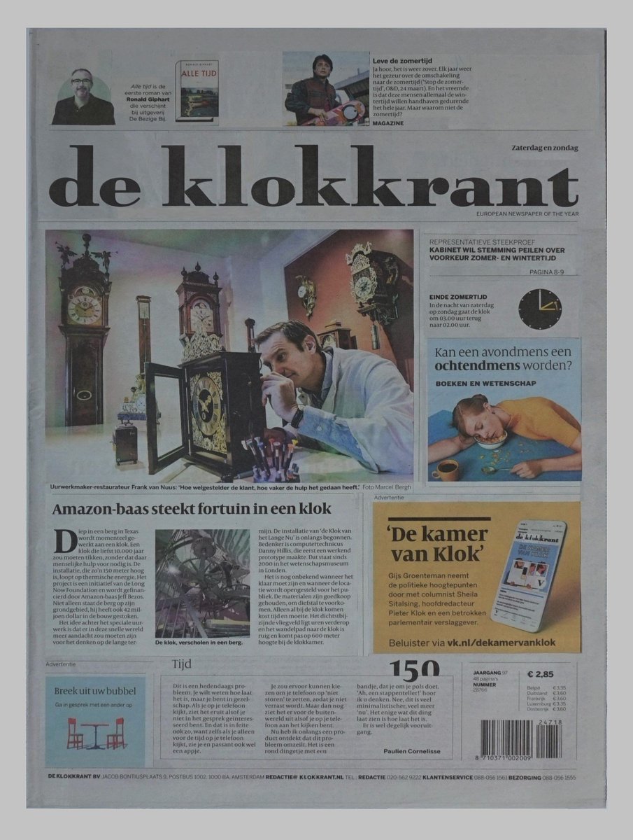 #watgebeurtervannacht; moet de klok vooruit of achteruit vannacht? #waarblijftdetijd #filterbubblefrontpages #codapaperart2021 <a href="/codaapeldoorn/">CODA Apeldoorn</a> #deklokkrant #hoelaatishet #zomertijd #wintertijd #collageart #detijd #diezeit #time