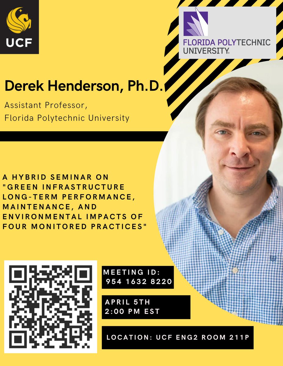 ucf_asce_gi's tweet photo. Mark your calendars! Please join us on April 5th for our hybrid seminar!
Meeting ID: 954 1632 8220 https://t.co/0C2rLUUPRY
