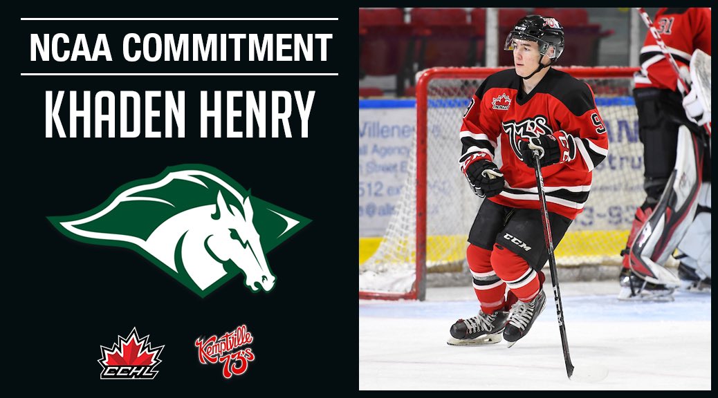 TheCCHL's tweet photo. Commitment Alert 🚨 
@Kemptville73s 2002 F Khaden Henry commits to @NCAAIceHockey @Morrisvillehky for 2023-24.

📷 https://t.co/ijdDBvZ7QI
Graphic | Mark Kelly

🗞️ | https://t.co/0LBQjt1Fwy https://t.co/QIYrFinlym