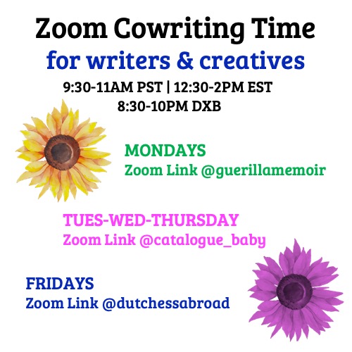 Cowriting weekdays! Free, all welcome. Turn up, check in briefly on what we’re writing, write 75min &amp; check in again. Focused, supportive &amp; productive—all Zoom links in my bio!
Hosts: <a href="/cataloguebaby/">Catalogue Baby</a> @byalysonshelton <a href="/DutchessAbroad/">Judith Van Praag</a> &amp; <a href="/RachelKAnderson/">Rachel Anderson</a> <a href="/charwilkins75/">Charlotte Wilkins</a>