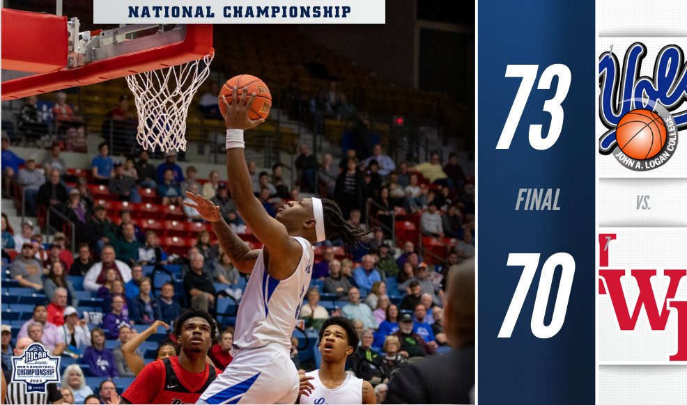 𝑵𝒂𝒕𝒊𝒐𝒏𝒂𝒍 𝑪𝒉𝒂𝒎𝒑𝒊𝒐𝒏𝒔 🏆

John A. Logan defeats Northwest Florida State 73-70 to claim the 2023 #NJCAABasketball DI Men's Championship Title! 

njcaa.org/championships/…