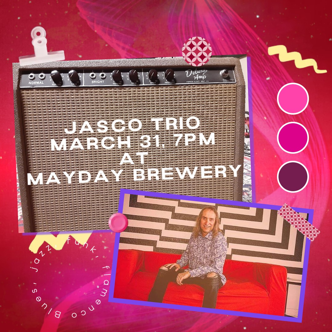 JascoDuende's tweet photo. Playing tunes you won't hear on Broadway - March 31st at Mayday Brewery, Murfreesboro TN, 7pm https://t.co/ZpFZ6iTcm0