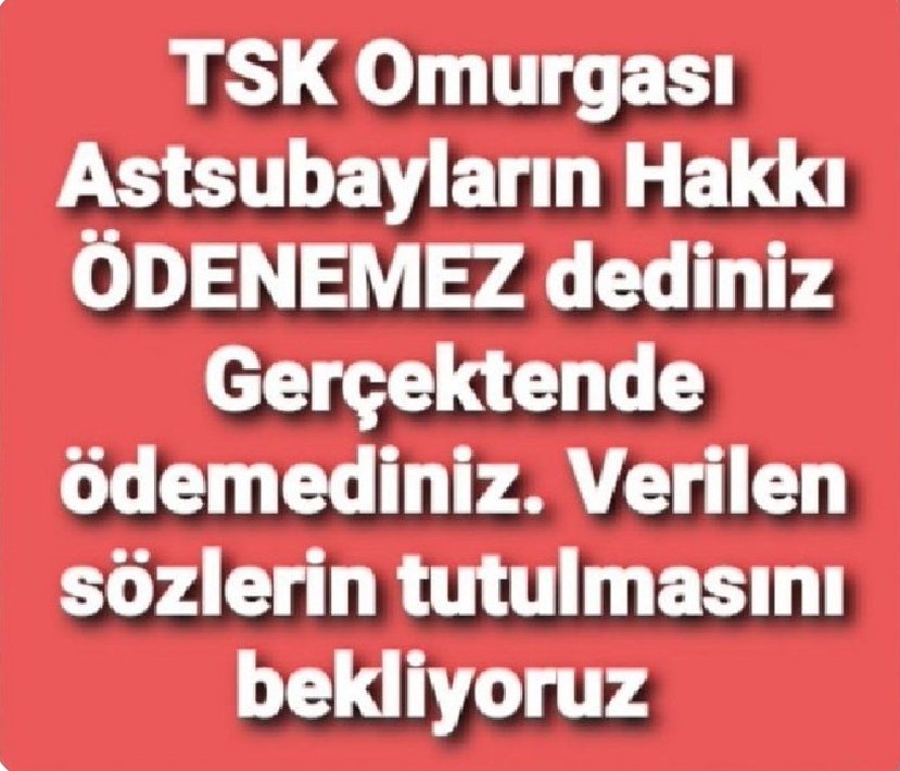 TEMAD ile #AstsubaylarZafere hepbirlikte. TEMAD gibi bir liderimiz var, tek ses, tek yürek, tek yumruk olup dağları enginleri aşar her zorlukta hedefe varırız. TAZMİNAT HAKKIMIZI İSTİYORUZ.
<a href="/RTErdogan/">Recep Tayyip Erdoğan</a>
<a href="/tcsavunma/">T.C. Millî Savunma Bakanlığı</a>
<a href="/kilicdarogluk/">Kemal Kılıçdaroğlu</a>
<a href="/mustafaelitas/">Mustafa Elitaş</a>
@yilmaz_ismet58