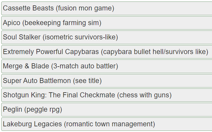 FyrelessK's tweet photo. Doing another Demo Day stream tomorrow! I have a lot downloaded and ready to play. I made a ranked choice ballot so you can help me decide what to play https://t.co/d1ahVbR0bP https://t.co/4wMNShRcmz