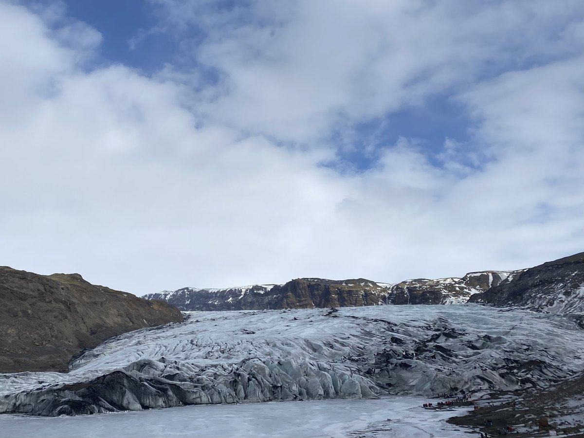 KSBGeography's tweet photo. Afternoon trip to Solheimajokull Glacier. Excellent examples of glacial deposits @KingsBruton https://t.co/oyGKPkJOKR