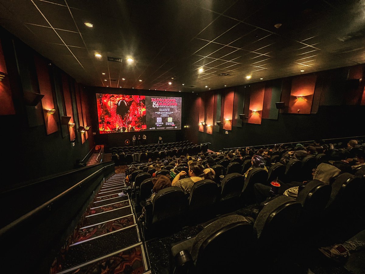 OtherworldThtre's tweet photo. #PortalProv performs before a full house for the advanced screening of @DnDMovie ❤️🌟❤️ Check that off our bucket list! The movie was SO GOOD! 🌟❤️🌟 

#dnd #dndmovie #otherworldtheatre https://t.co/bQGyhTLAsq