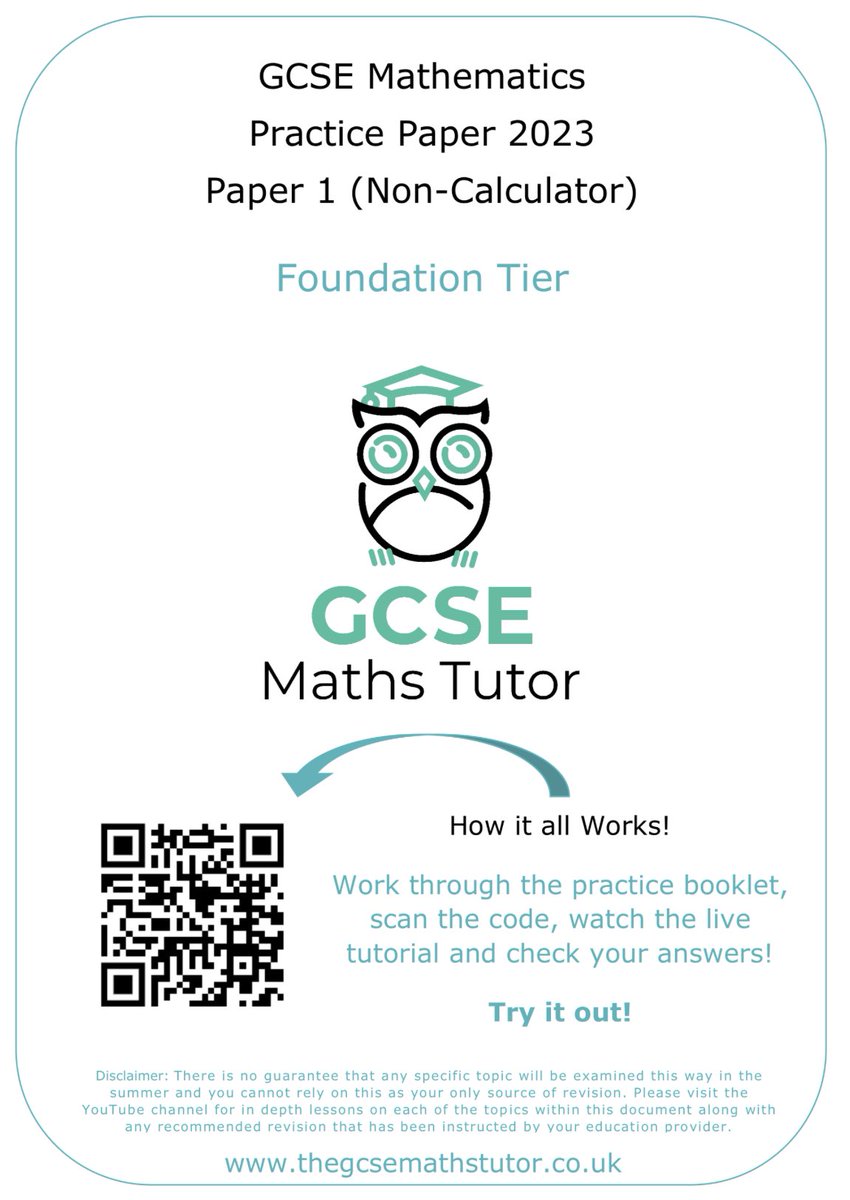 gcsemathstutor's tweet photo. 🚨 NEW GCSE Maths Practice Papers for 2023 🚨

🔹 3 Practice Papers
🔹 Higher and Foundation
🔹 Full Video Solutions 
🔹 Topic Videos for Each Question 
🔹 Completely FREE👏🏼

Bonus paper coming next week for all topics not included! Save the link ✅

Link: https://t.co/RH61bz9qdt https://t.co/UFuAten20k