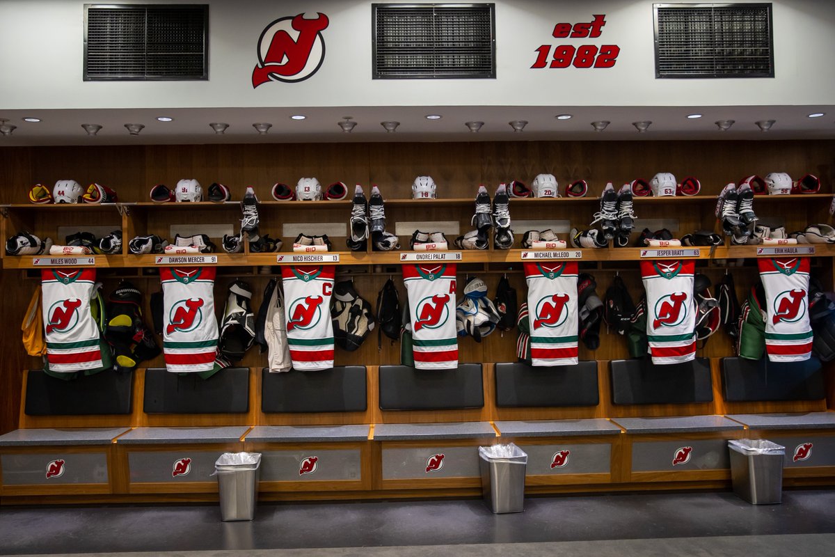 NJDevils's tweet photo. Dusting these bad boys off. 

File our Heritage Nights under: things you love to see. 📁 https://t.co/8E0W93Bfr3