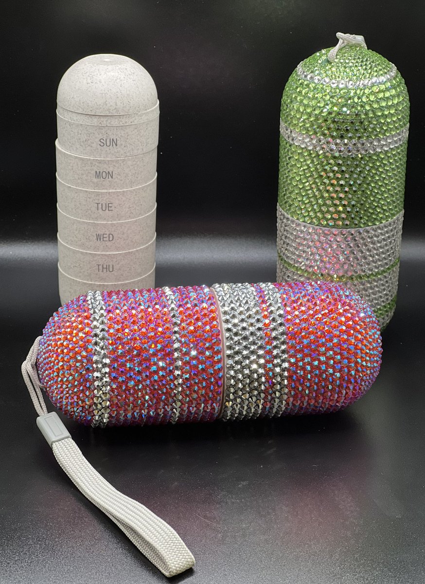 Crafting weekend. Pill bottle opens up to hold vitamins or medication for 7 days.