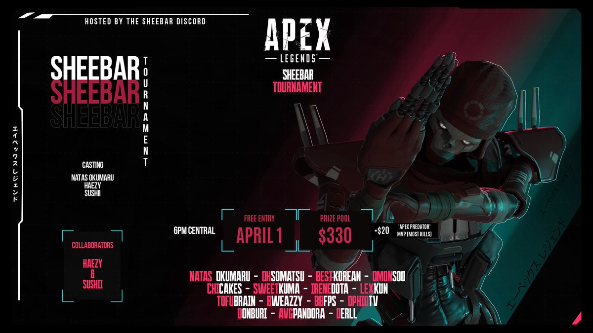 NatasOkumaru's tweet photo. HEY EVERYONE. We decided to UP the prize pool to 350$! And post poned our tourney until April 1st in order to get some of our close discord members in! Sign up for free here: https://t.co/Xc2vuuTWad https://t.co/MTcUfIP3Z8