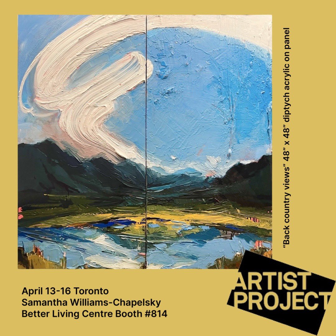 artSWC's tweet photo. Heading to the @artistprojectTO in April and I am so excited to showcase one of my newest paintings titled “Back country views” which is a 48” x 48” diptych! #toronto #torontoart #torontoartistproject #artistproject #edmonton #edmontonartist #travellingartist #canadianartist https://t.co/nzhEgEOvWC
