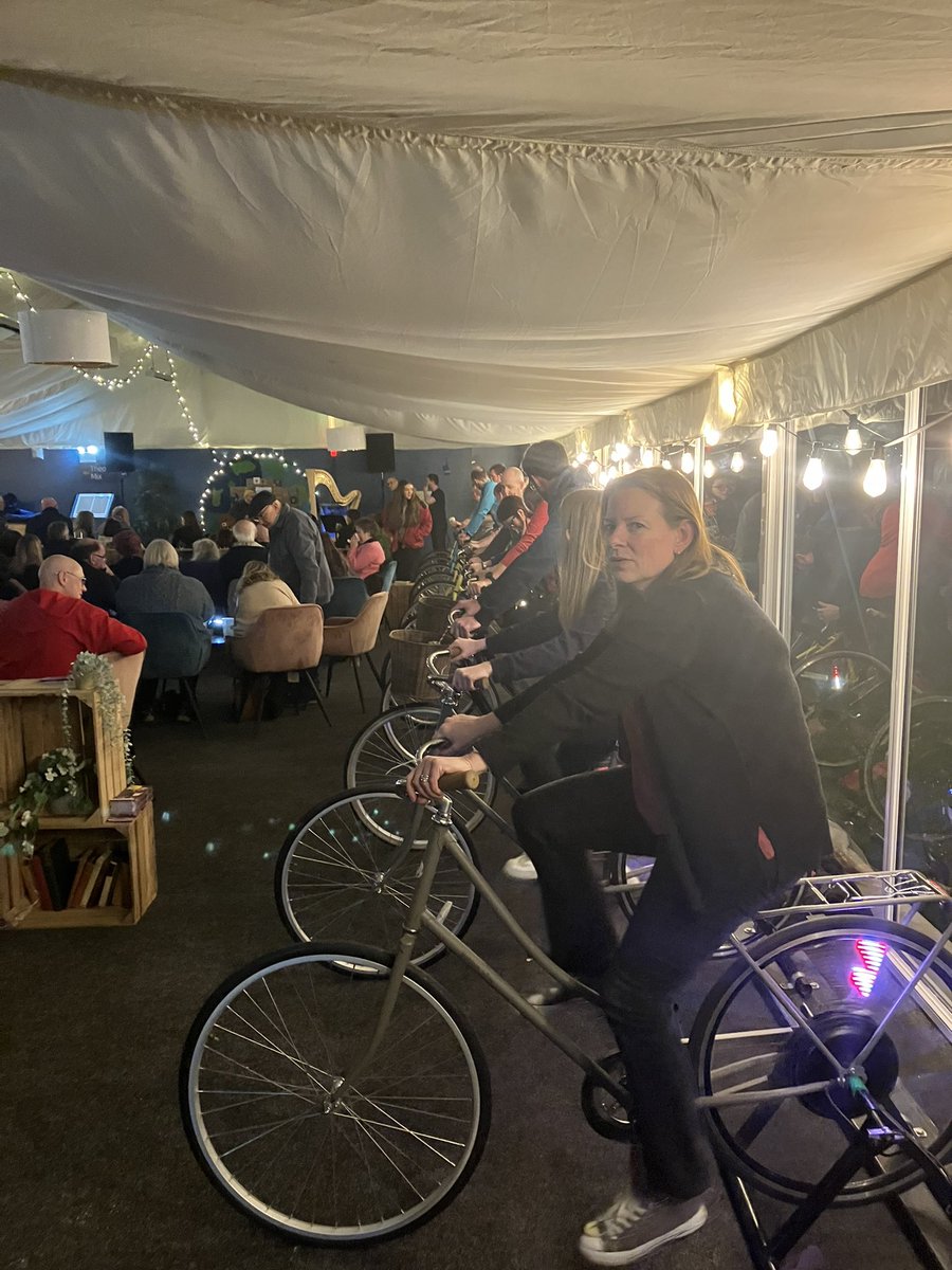 LiamEvansFord's tweet photo. Well this is pretty cool, and important, but mostly cool. @ClwydTweets runs and evening of entertainment by generating our own energy as part of #EarthHour2023 https://t.co/9UdT3eCojI