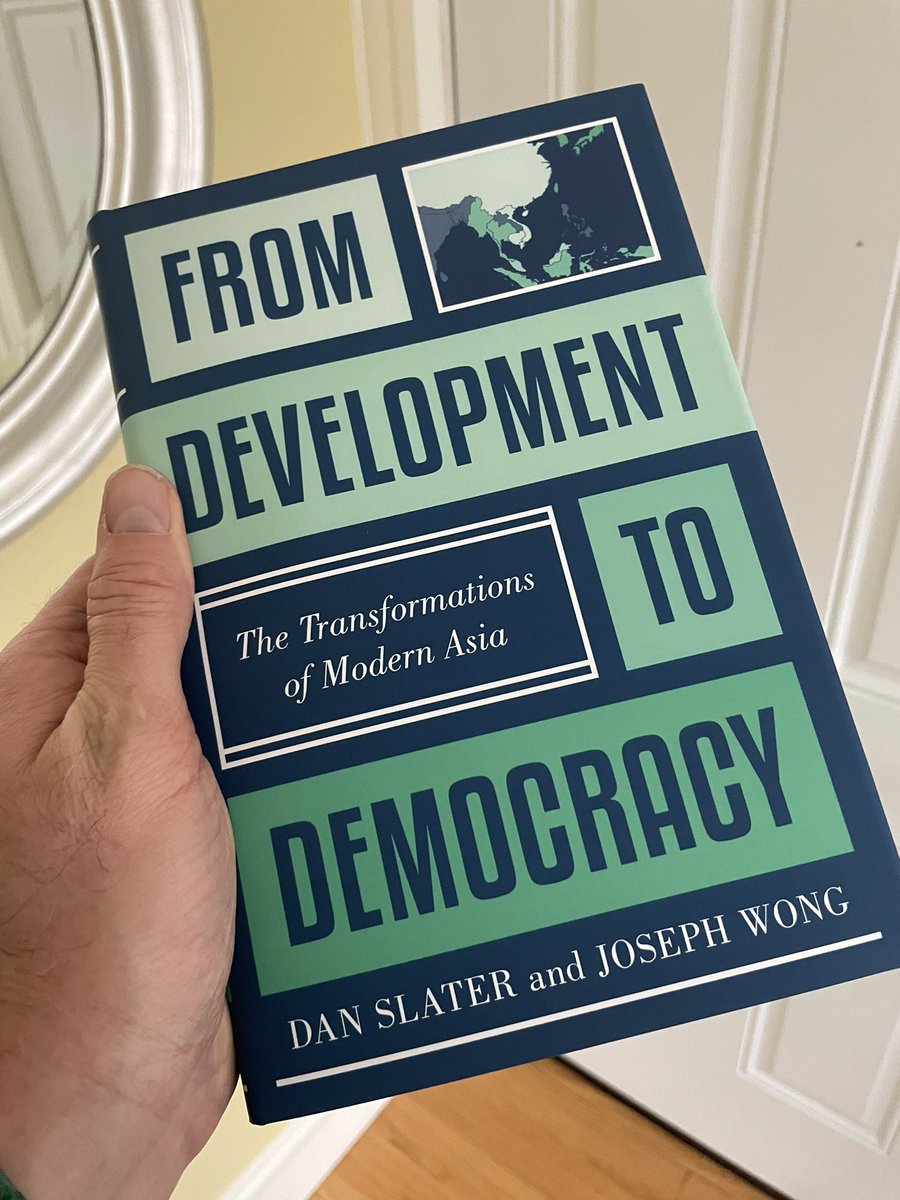 So excited that my copy of From Development to Democracy by @SlaterPolitics & @JosephWongUT arrived in advance of the talk by @SlaterPolitics next week @BU_Tweets @BUPardeeSchool ! Can’t wait to dig in to it! @SEAREG_ @APSAtweets @ASApoliticalsoc @SocDevelopment @GDP_Center