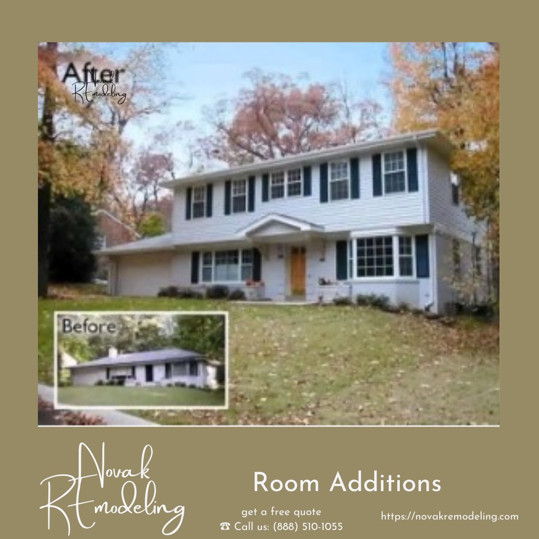 NovakRemodeling's tweet image. Running out of space in your home? Our expert room addition ideas will help you add functional square footage and create your dream space. Boost the value of your property and start planning your room addition project today! #roomaddition #homedecor #homeimprovement #remodeling