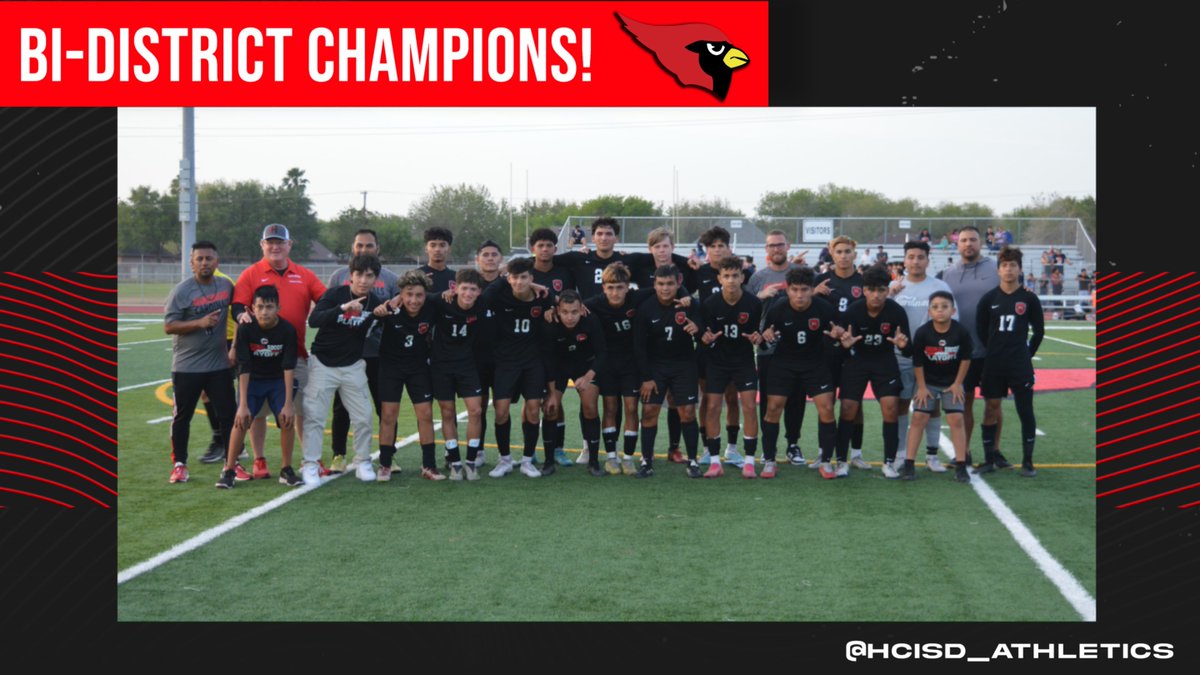 HCISD_Athletics's tweet photo. 🚨 Congratulations to our Cardinals soccer team for capturing the Bi-District Championship last night vs Edinburg Economedes. Great win Cardinals, on to the next round! 💪⚽️ https://t.co/8hMQ2jSDYW