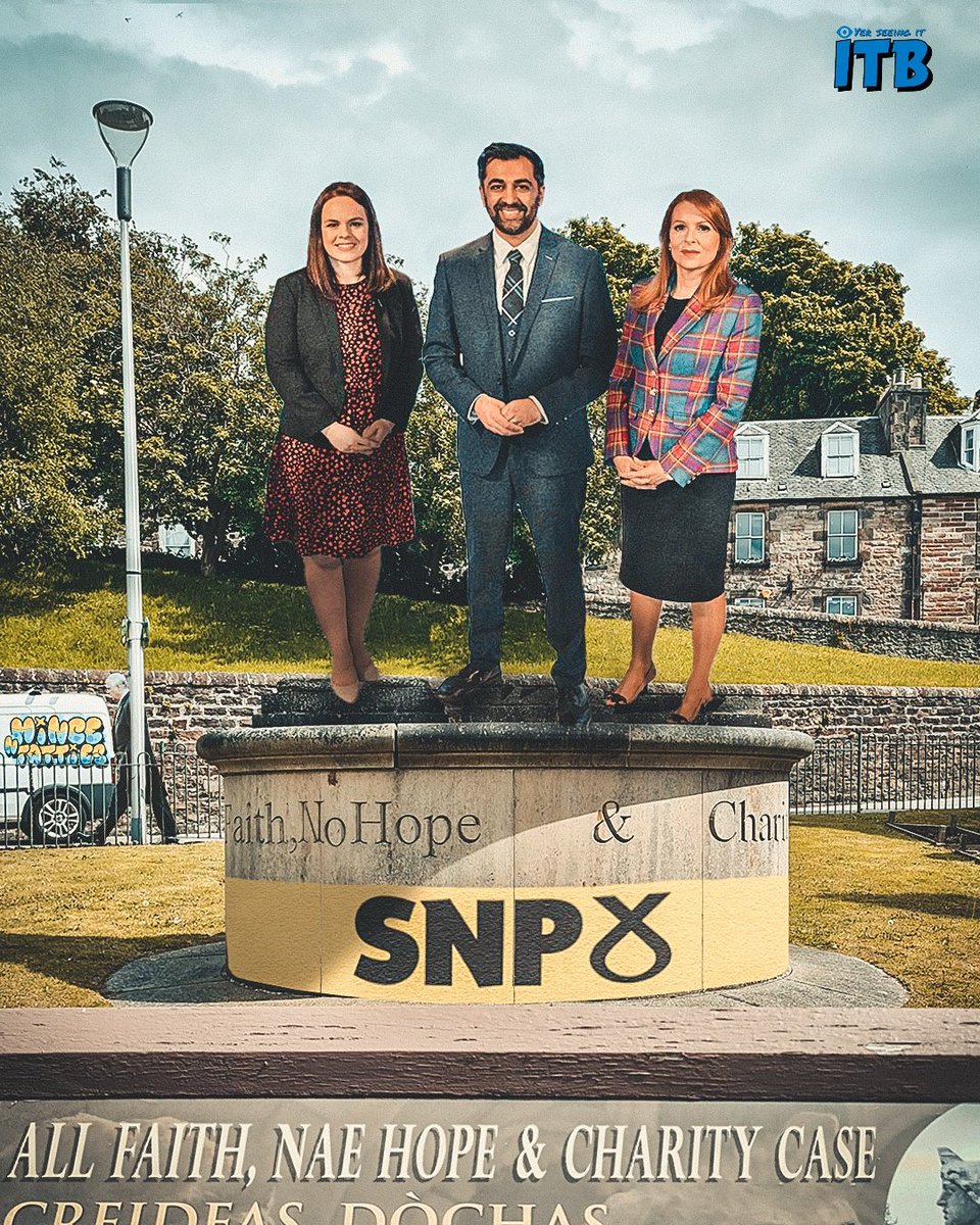 a new statue has been revealed in Inverness! 🗿

The statue commemorates the long, selfless journey the SNP leadership candidates made up the road for a wee hustings with locals despite the A9 STILL being a pure death trap. 🛣️

#dualthea9 #snpleadership #invernesstouristboard