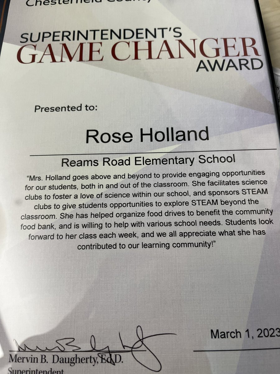 My family has been battling a stomach virus since last weekend. I had a surprise at work on Tuesday when my superintendent and school board member showed up. Thank you to whoever nominated me! ❤️