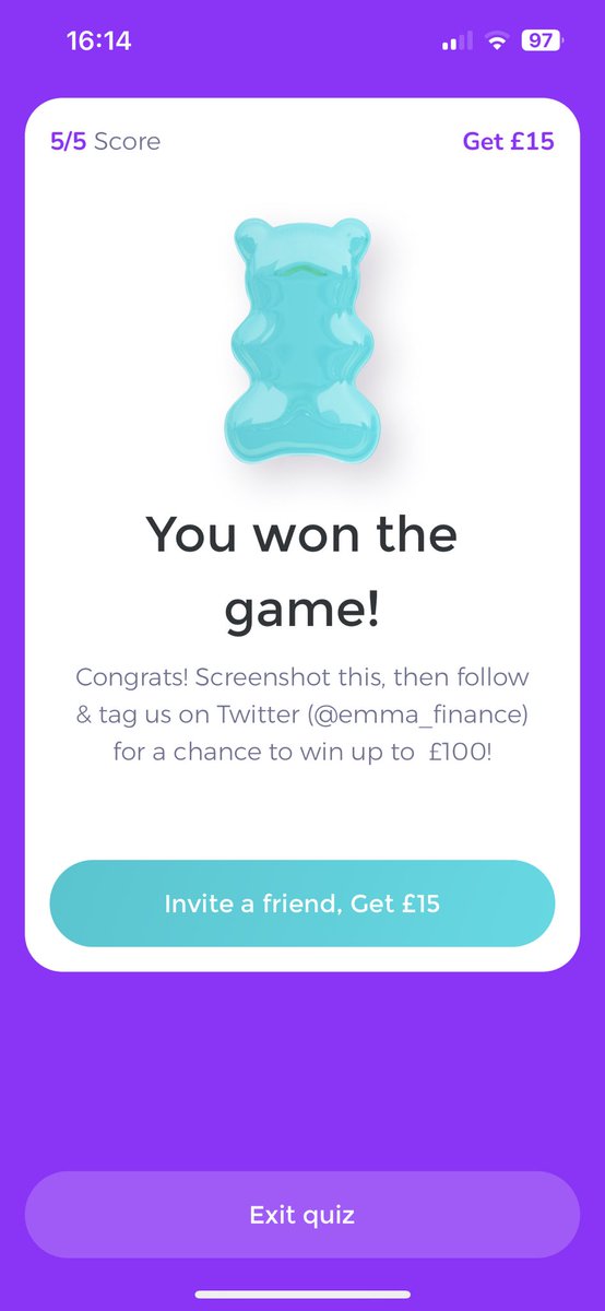 kingston_danni's tweet photo. @emma_finance finally won a quiz 😁😁😁 https://t.co/teba1qeCLn