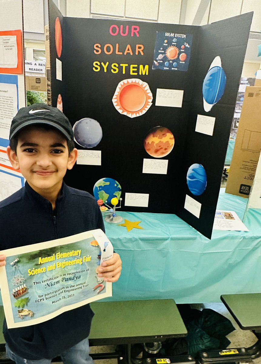 FCCS_School's tweet photo. Second grader Niam Pandya represented Frederick Classical Charter School at the FCPS Science Fair with his project on “Our Solar System!”
@FCPSMaryland
#fcpsmd #truegoodbeautiful #classicaleducation #fcpsmaryland #frederickmd #frederickmaryland #frederickcountymd https://t.co/qD9eSCkjtO