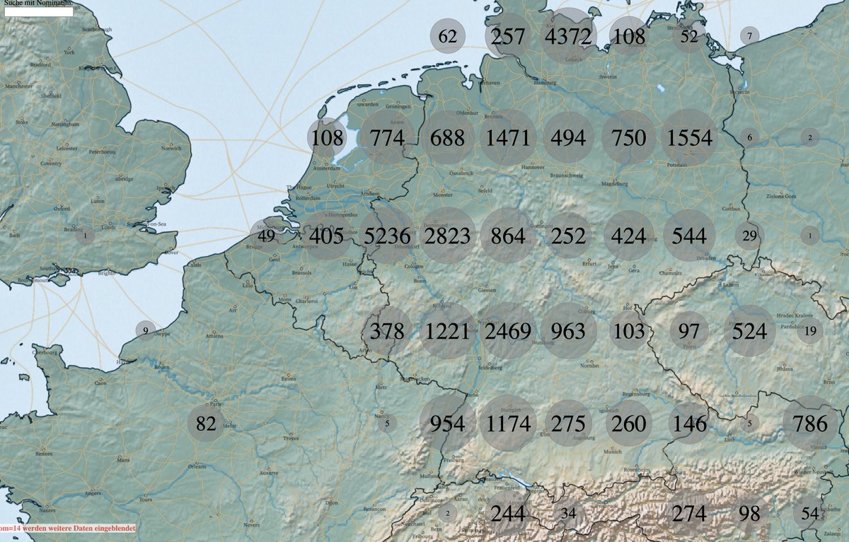 The most complete #map of #stolpersteinen I've found. #osm  #Vergangenheitsaufarbeitung #NSGeschichte #twitterstorians. Go here for the map: historic.place/themes/stolper…