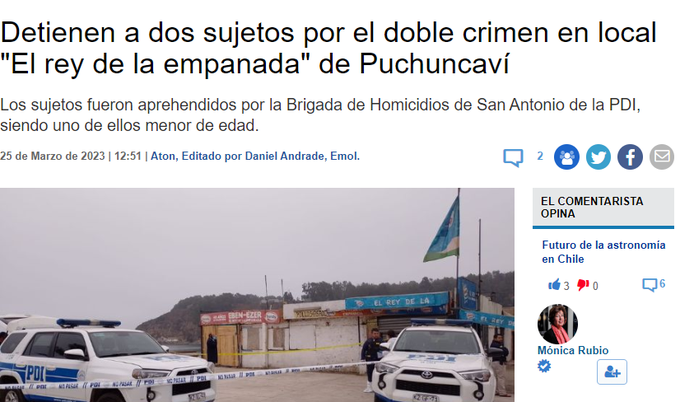 SebastianRochaZ's tweet photo. Dos venecos de 22 y 16 años en situación irregular en Chile, fueron los autores del crimen de una pareja de adultos mayores en Puchuncavi.

Dos abuelitos inocentes muertos debido a la negligencia de las autoridades y la invasión caribeña.

Difundir. ⬇️

#FueraVenezolanos https://t.co/TFLyneeA1G