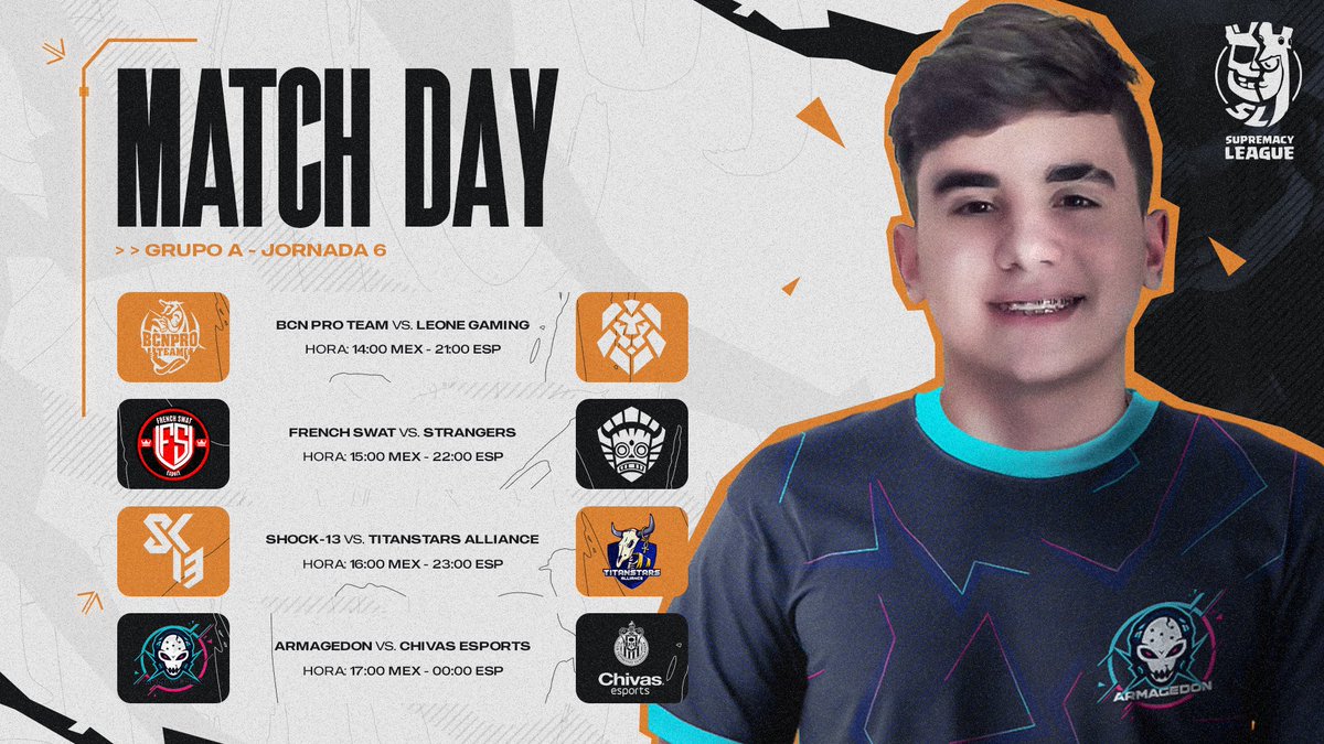 Supremacy League (@cr_supremacy) on Twitter photo π‘ ππππππππ βοΈ
βοΈ πππππππ π - πππππ π
π 25/03
Continuamos con dΓa de partidos picantes y de gran intensidadπΆοΈ
El clasificatorio a playoff anda super peleado y para algunos es su ΓΊltima oportunidad π₯
No se pierdan ningun partidoβοΈ
#WeAreCR
#SMCY2023 π‘ ππππππππ βοΈ
βοΈ πππππππ π - πππππ π
π 25/03
Continuamos con dΓa de partidos picantes y de gran intensidadπΆοΈ
El clasificatorio a playoff anda super peleado y para algunos es su ΓΊltima oportunidad π₯
No se pierdan ningun partidoβοΈ
#WeAreCR
#SMCY2023