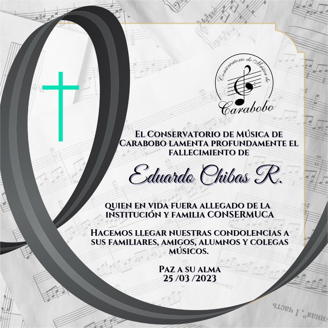 consermucacmc's tweet photo. Triste noticia 😢 #qdep 
Nuestras condolencias para amigos, familiares y colegas. https://t.co/ZHLGvUkQkm