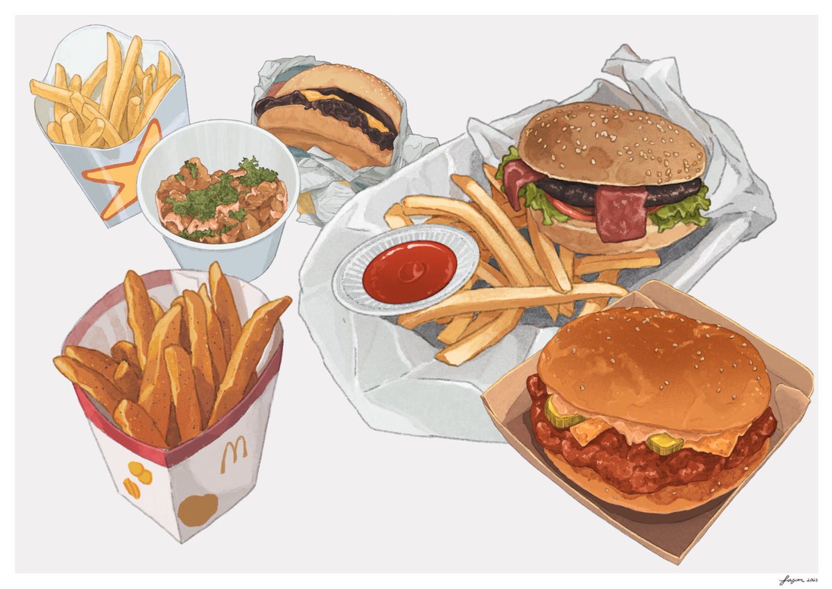 「Burger & Fries series 」|Fajarのイラスト