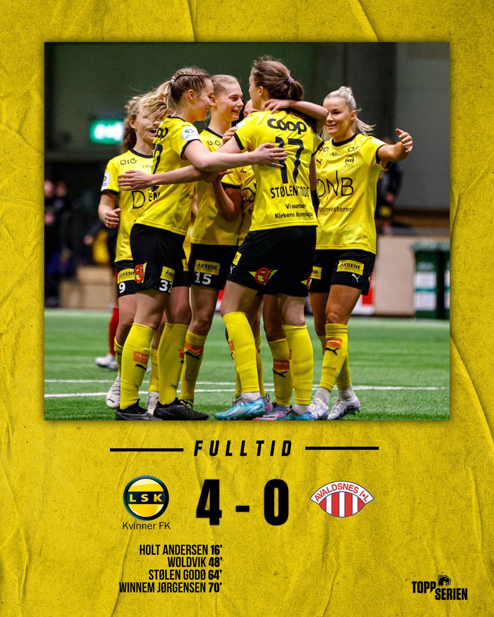 LSKKvinner's tweet photo. Vi vinner 4-0 i årets første kamp💛🖤DEILIG!

📸Pernille Nielsen https://t.co/5Fs0Dyb7aj