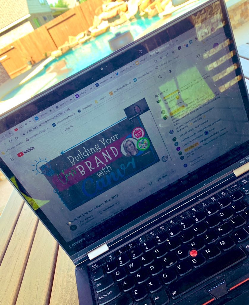 It’s a beautiful day to take the #EdTechLive session 3 outdoors! ☀️💻 ☁️ ☺️ @CyFairEdTech @MrsBalster #canva #bridgelandbest