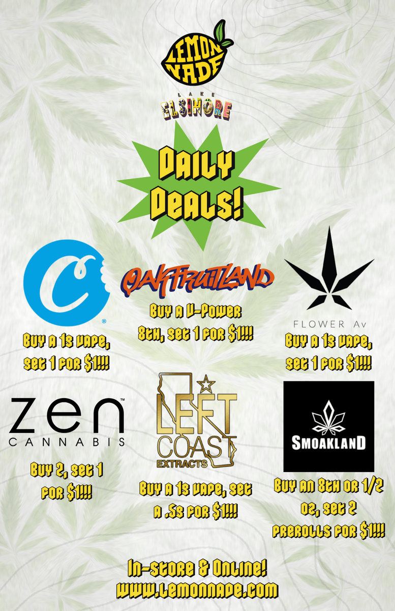LemonnadeLakeE's tweet photo. 🚨BOGO ALERT!!!🚨 We've got deals from @LeftCoastX, @cookiesglobal, &amp; more!!! Open daily from 7am-9pm in-store &amp; online at https://t.co/ZAsnyX0WOp 🔥 #FlavorsOurThing🍋 #LemonnadeLE #Cookies https://t.co/UDU1kIrAq6