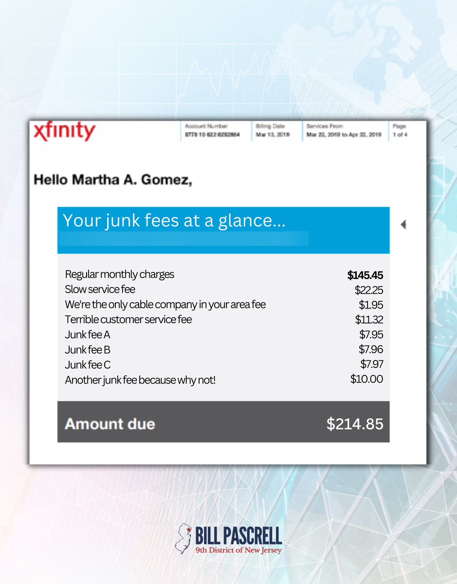 Democrats want to end junk fees from greedy banks, airlines, cable companies, phone providers, Ticketmaster, and others that steal from you.