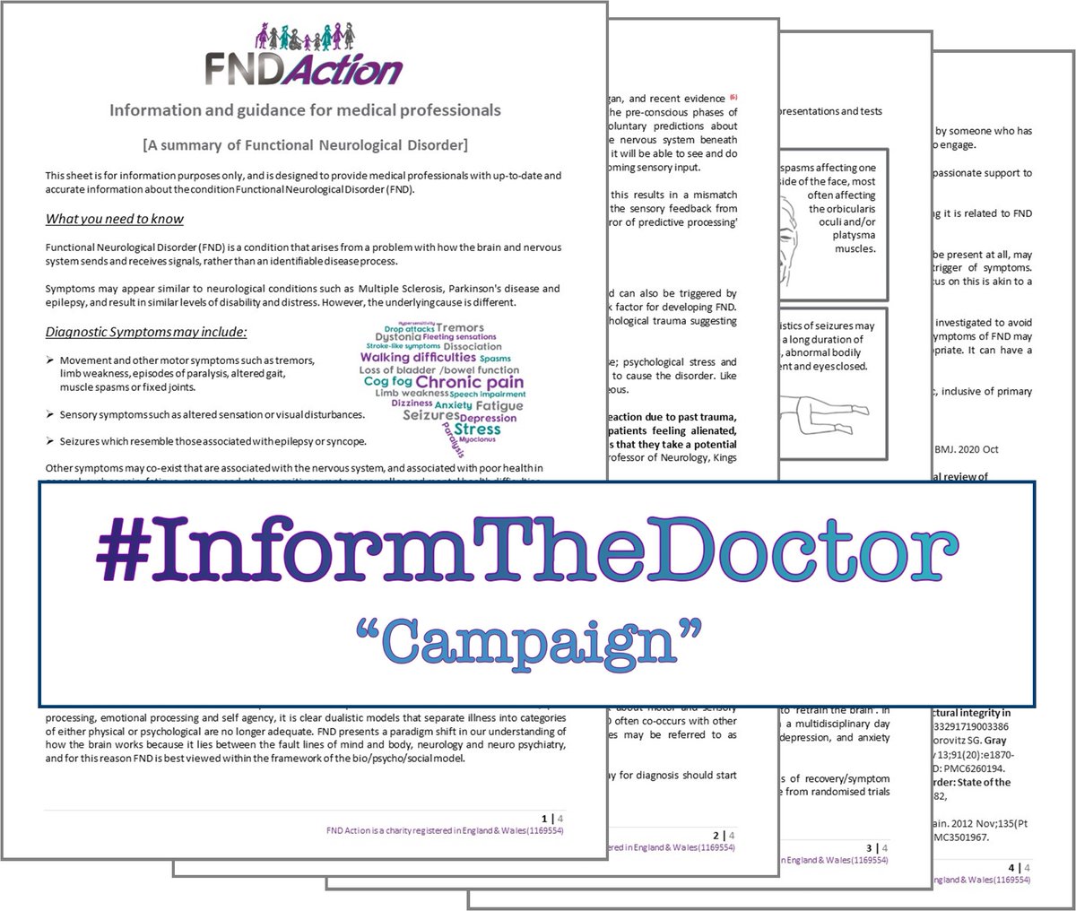 FNDAction's tweet photo. It's #FND Awareness Day UK today! Are you aware of Functional Neurological Disorder? If not then please download our #InformTheDoctor campaign information sheet and share it to everyone!
https://t.co/qxGA8bD7xc
#Voices4FND #FNDTwitter https://t.co/he9t8GHu77