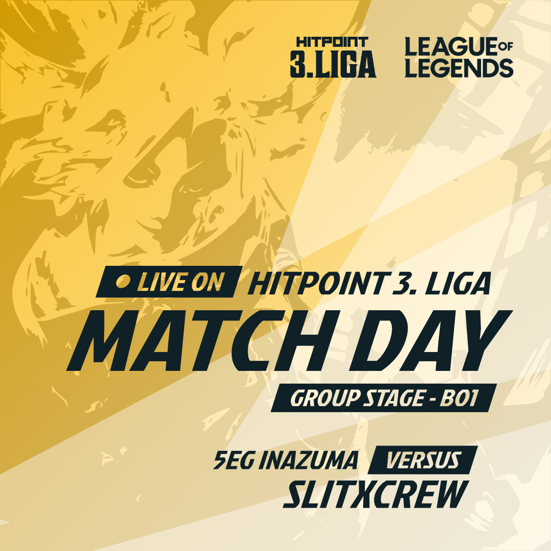 MATCH DAY! <a href="/hitpointcz/">Hitpoint.cz</a> 3. ligue!
Today, we're going up against <a href="/SLITxCREW/">SLITxCREW</a> at 20:00 on stream twitch.tv/hitpointcz2.

#AimForTopAndNeverStop #5EG #GoElements