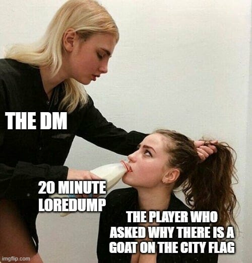 MemesDnd's tweet photo. "Long before the elves woke from their slumber..."
🎲
made by: TheAbildgaard
#dnd #ttrpg #funny https://t.co/NHfR9ZHzKV