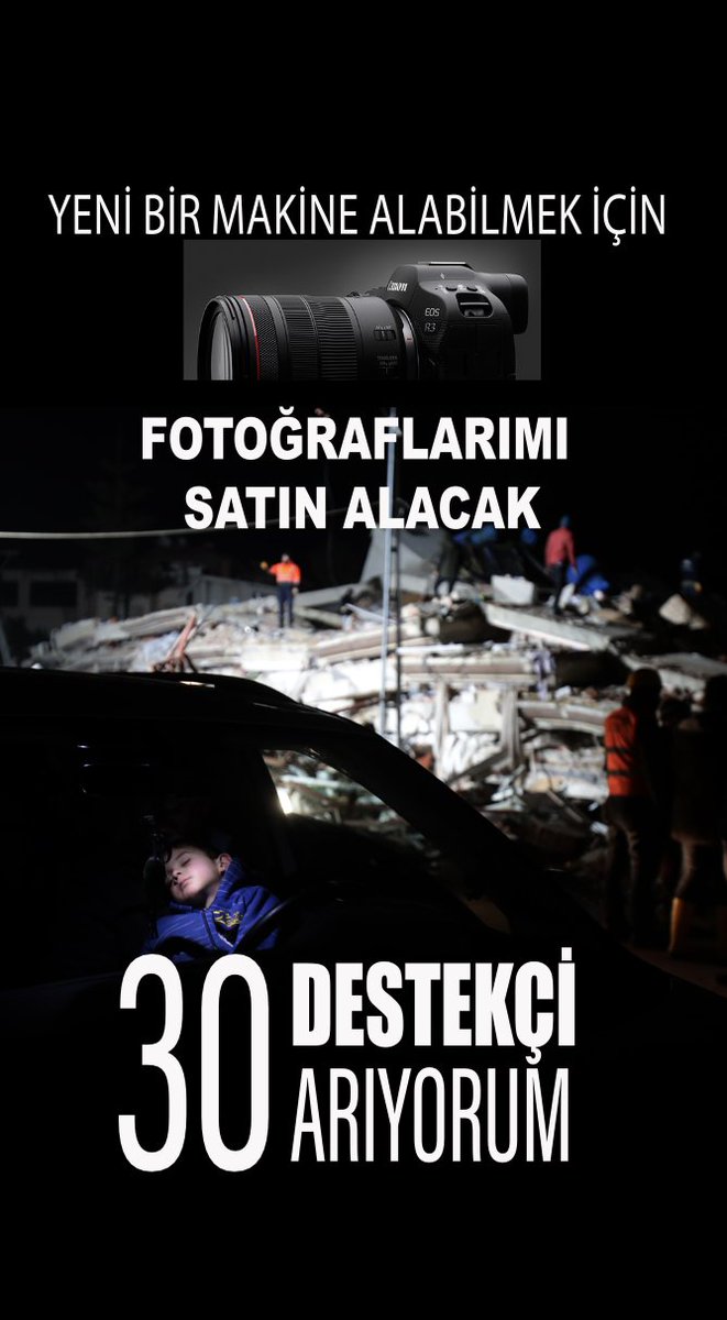 SerdarOzsoy_'s tweet photo. Dostlar, yeni bir fotoğraf makinesine ihtiyacım var ve bu nedenle de bir fotoğrafımı https://t.co/zD2LztezJI? üzerinde 

“Yeni Bir Makine Al” 

başlığı ile satışa çıkardım.

Bunun için 30 kişinin desteğine ihtiyacım var. 

İlginizi bekliyorum. https://t.co/33AVwtgp04