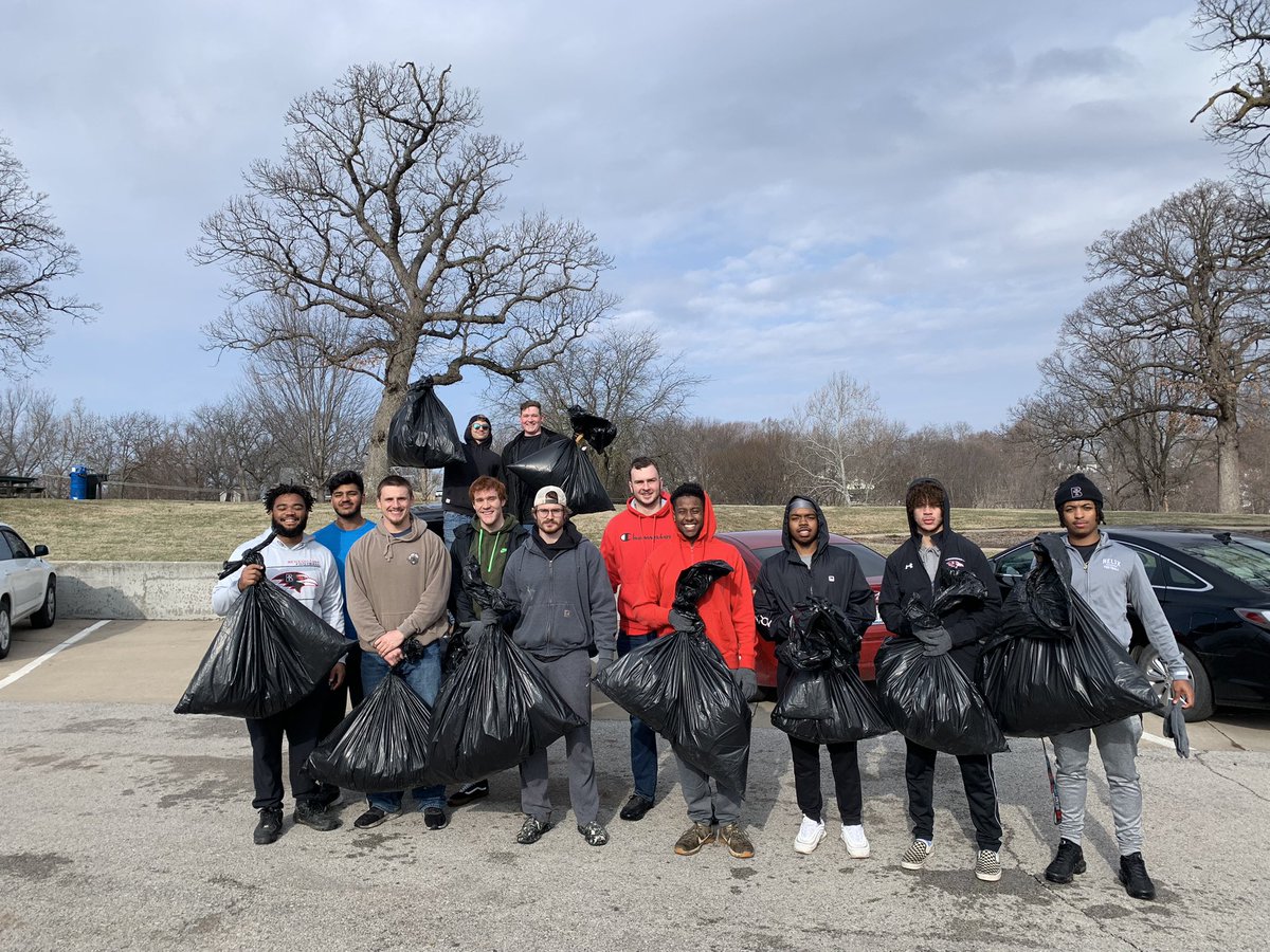 RavenFootballBC's tweet photo. Another great spring cleanup followed by our guys mulching campus! https://t.co/Ld31bPgU73