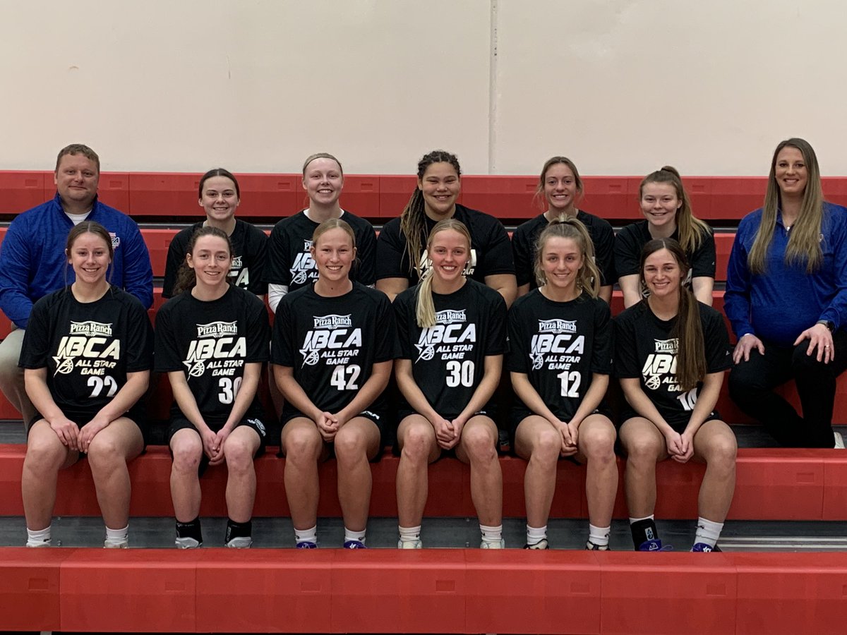 Northwest girls team for the 2023 <a href="/PizzaRanch/">Pizza Ranch</a> All Star games. Coach Schwab <a href="/schwabfarms/">Brandon Schwab</a> and Coach Letsche <a href="/GillianLetsche/">Gillian Letsche</a>