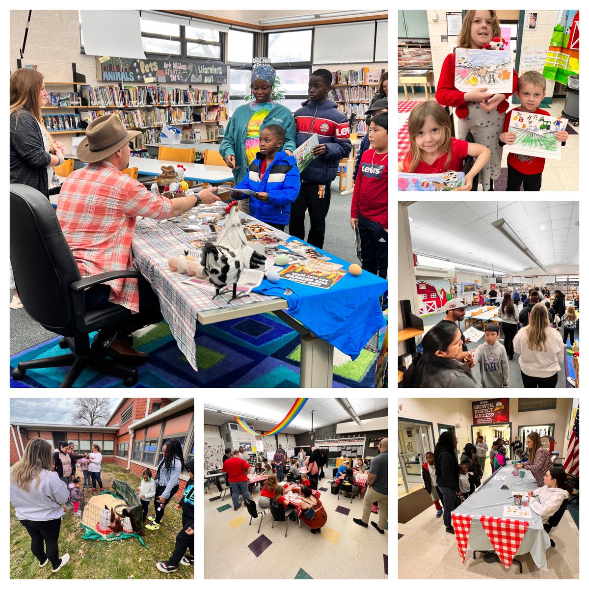 WManorCSD's tweet photo. We are still smiling in gratitude for the 188 families who came out to our “Down on the Farm” math and literacy night this past Thursday! Huge thank you to our sponsors Grottos Pizza, De. Blue Coats, author Abraham Keys, and Ms. Thomas for bringing her farm to WMES! https://t.co/RAxgsD3xH2