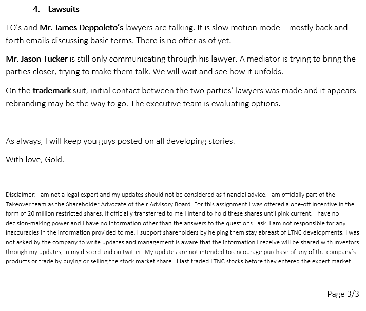 MAURICESALEM's tweet photo. This week update.
$LTNC #NXTLVL #NXTLVLnation #NXTLVLarmy
Page 3/3 https://t.co/cp3xSiia3m