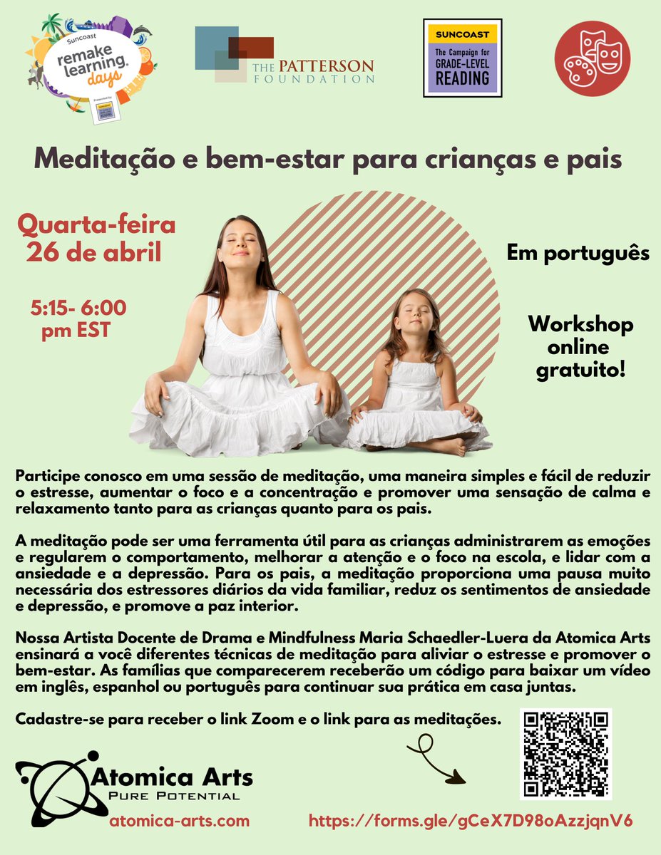 Atomica Arts (@atomicaarts) on Twitter photo " Inspire a paz, expire o estresse"
Grátis! Inscreva-se hoje e divulgue!
forms.gle/gCeX7D98oAzzjq…
#RemakeDays #SuncoastRemakeDays #free #MeditationForFamilies #FamilyMeditation #MindfulHome
<a href="/ThePattersonFdn/">The Patterson Foundation</a> <a href="/remakelearning/">Remake Learning</a> <a href="/SuncoastCGLR/">Suncoast GL Reading</a> <a href="/remakedays/">Remake Learning Days</a> " Inspire a paz, expire o estresse"
Grátis! Inscreva-se hoje e divulgue!
forms.gle/gCeX7D98oAzzjq…
#RemakeDays #SuncoastRemakeDays #free #MeditationForFamilies #FamilyMeditation #MindfulHome
<a href="/ThePattersonFdn/">The Patterson Foundation</a> <a href="/remakelearning/">Remake Learning</a> <a href="/SuncoastCGLR/">Suncoast GL Reading</a> <a href="/remakedays/">Remake Learning Days</a>