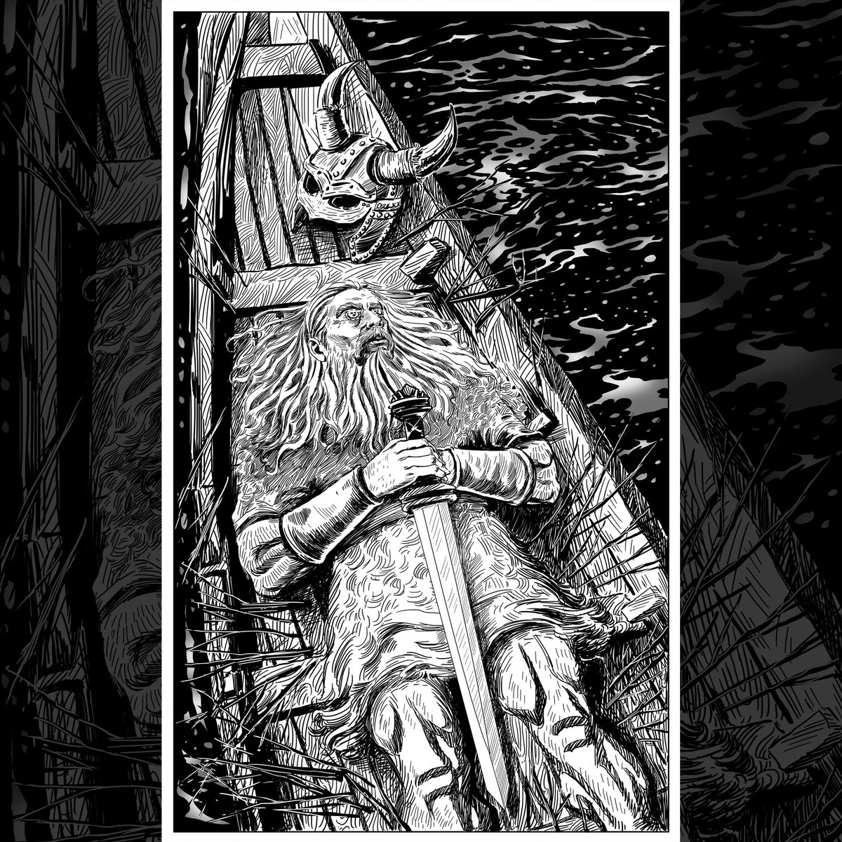 rollymcomics's tweet photo. "Erik The Red, the famous king of the Vikings was dead." One of the pages from Ferryman: Valhalla. 
Artist: Rolly Marchadesch
#comics #viking #VikingsValhalla #Vikings https://t.co/M3HGKkgonD