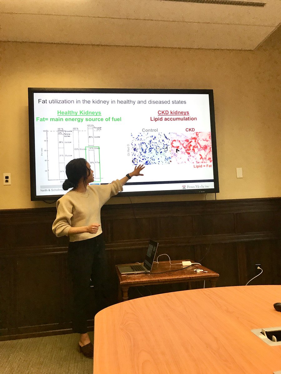 metabolauren's tweet photo. Presented my work of how lipid metabolism drives #CKD development at the #fontaine23 conference. Thankful to the @KSusztak members- especially @DhanunjayMukhi @TomohitoD - and for the opportunity to learn from my fellow PhD students from all schools at @UofPenn @IDEAL_Research https://t.co/8HcvVZ9YAX