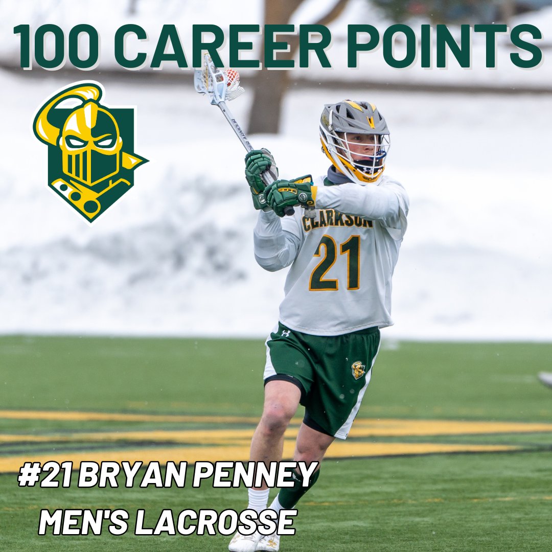 6-6 at the half for <a href="/clarksonlax/">Clarkson Lacrosse</a> versus Ithaca. <a href="/bpennz19/">Bryan Penney</a> with three goals, including the 100th point of his career!