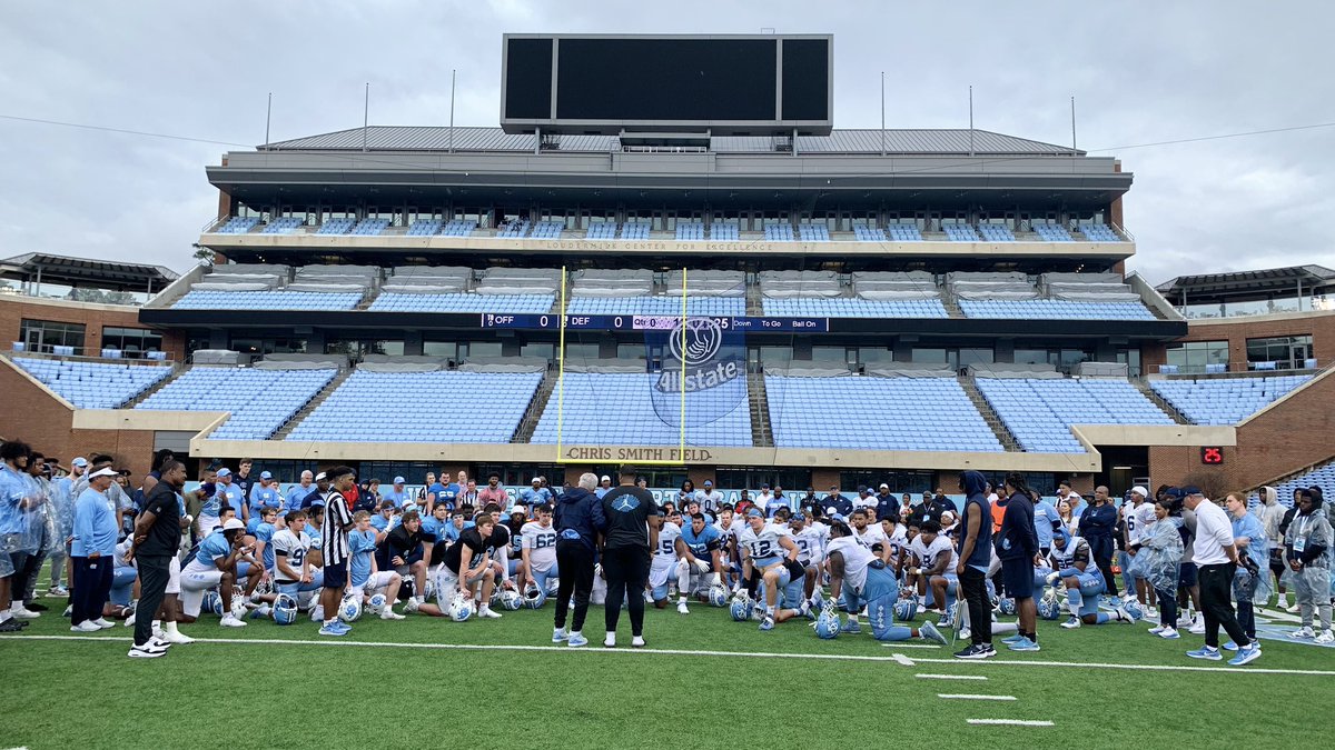 LeePaceTweet's tweet photo. .@CoachMackBrown welcomes former @UNCFootball nose tackle Aaron Crawford back to campus for Saturday scrimmage and lauds Crawford for playing 98 snaps in one game vs. VT in 2019. “You ever get tired, think you can’t go another snap? Think of Aaron. He’s the standard.” https://t.co/9WidK3V4ll