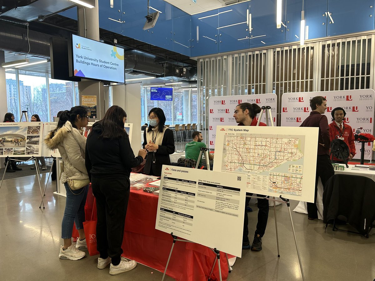 cmalaugh's tweet image. Come join us and our other transit partners at York University’s Spring Open house for future students. TTC’s Community Relations and Service Planning teams will help you plan out your future commute. @TTChelps @TTCnotices @YorkULife @YorkUniversity