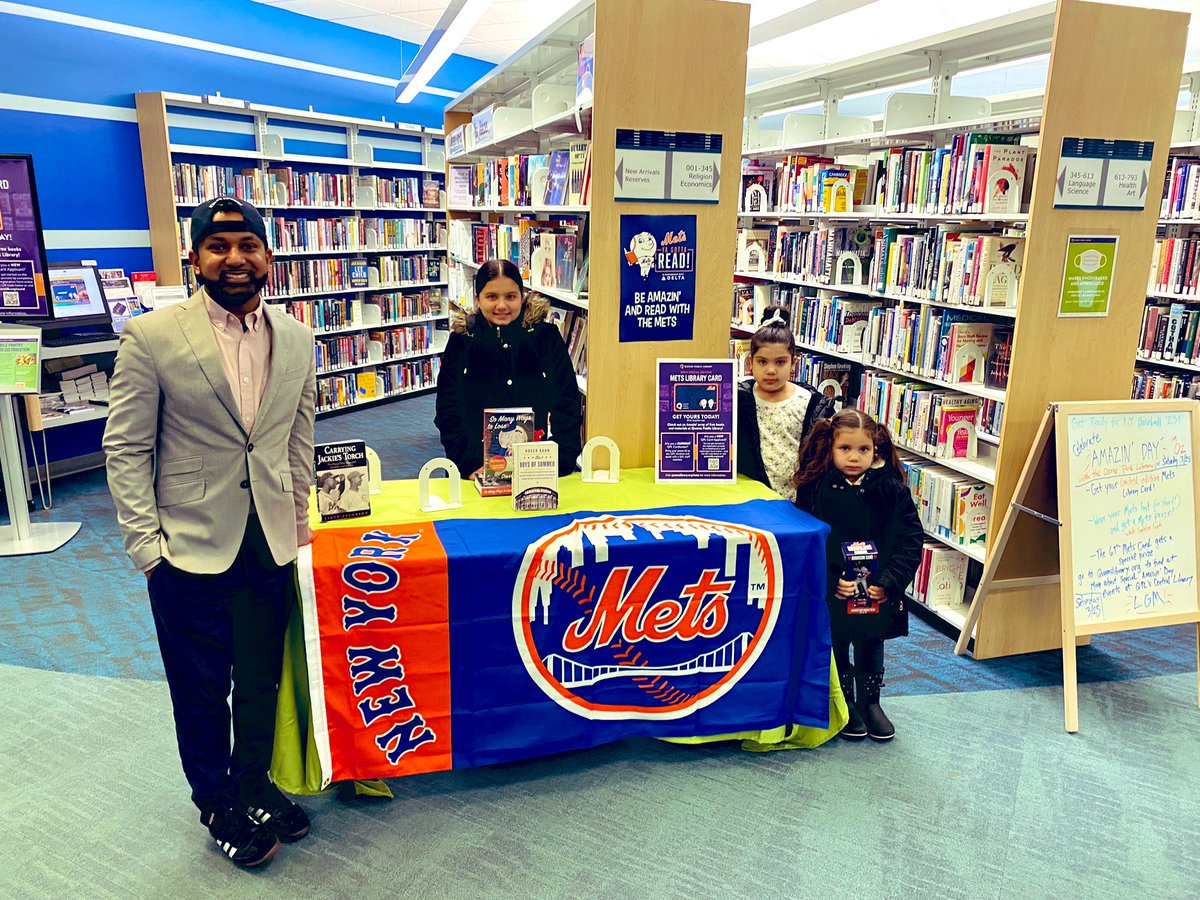 RichDavidNYC's tweet photo. We just got our special edition @Mets library card and swag. Thx @QPLNYC ⚾️🧢📚

#AmazinDay #MetsLibraryCard https://t.co/fco4rTG03x