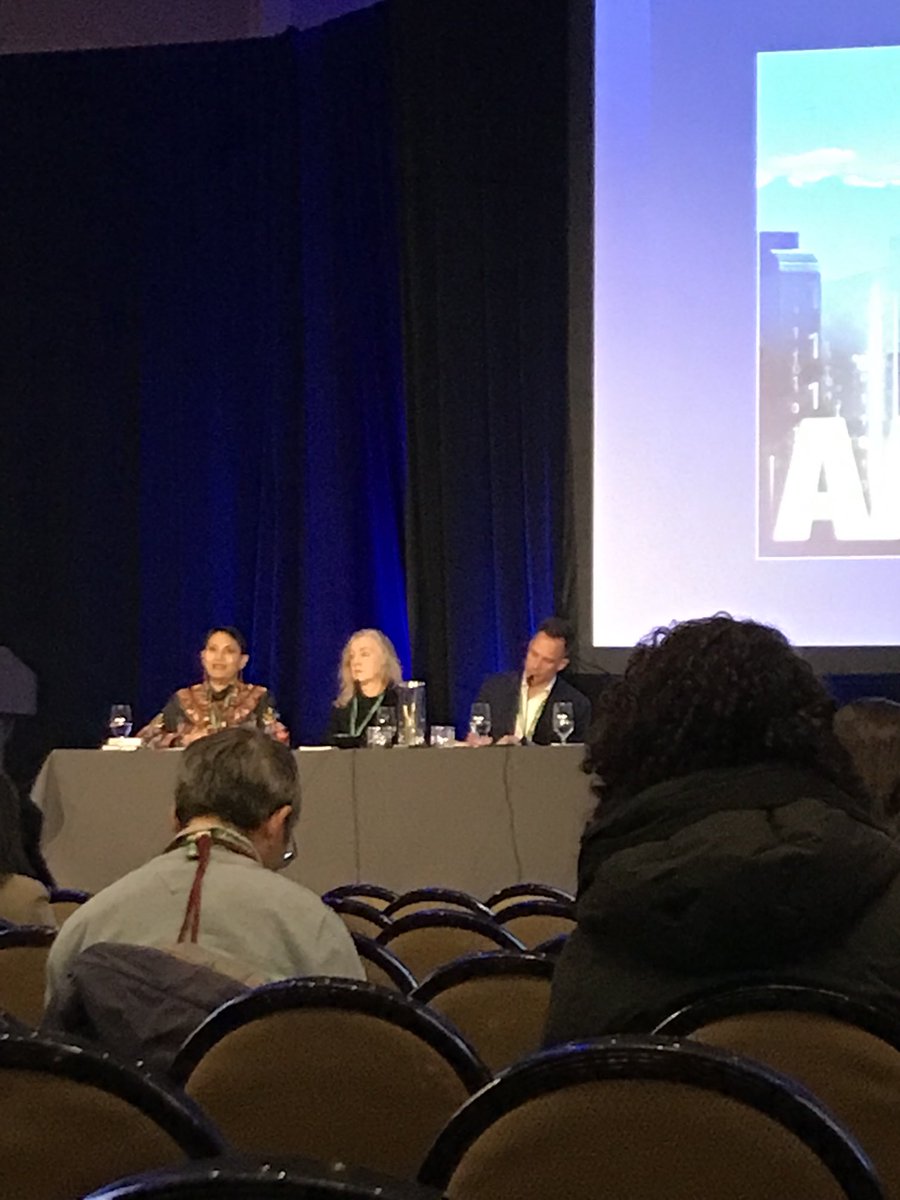 HelenRosko's tweet photo. ⁦@edwardrcarr⁩ throwing bows, reframing climate discourse to climate opportunities, translate your work

⁦@Prof_FSultana⁩ spitting 🔥, chip away at the system, don’t lose hope

⁦@RebeccaSolnit⁩ “climate despair is a luxury”

Hopeful convos!

⁦@theAAG⁩ https://t.co/Ck4UiIWmhV