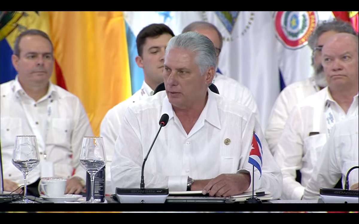 Intervención del presidente de #Cuba 🇨🇺, @DiazCanelB, en la «XXVIII Cumbre Iberoamericana de Jefas y Jefes de Estado y de Gobierno». #RDCapitaldeIberoamérica #CumbreRD2023 @BrunoRguezP