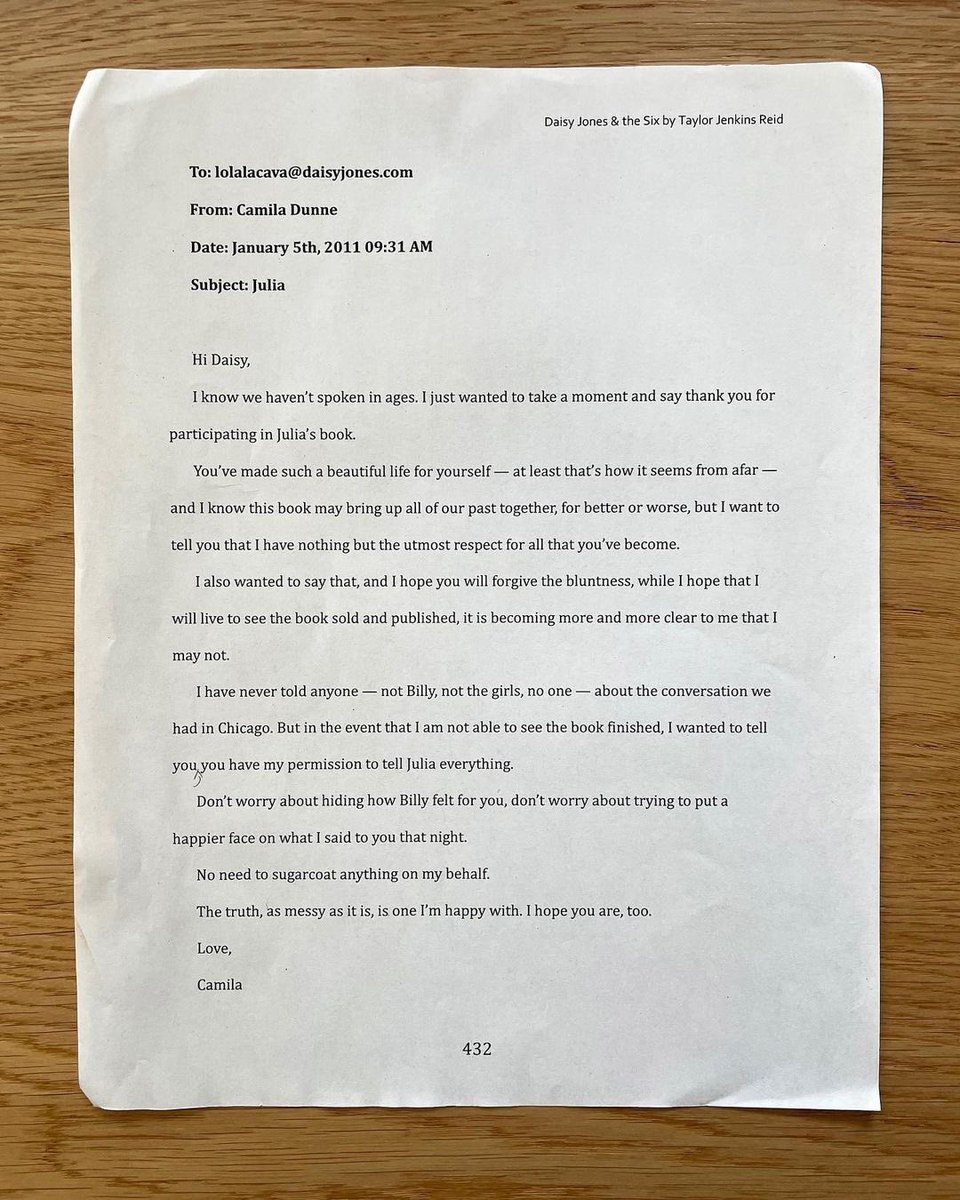 keoughphotos's tweet photo. Taylor Jenkins Reid shared the original ending for the ‘Daisy Jones &amp; The Six’ book. https://t.co/d0IewltpZU